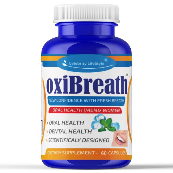 oxiBreath Bad Breath Freshener, Dental Oral Care 60 Pills Gut Health, Halitosis