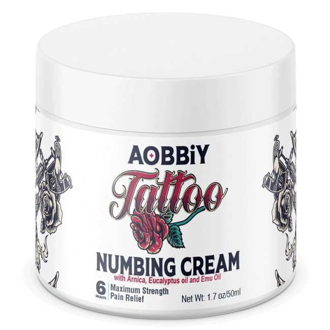 Tattoo Numbing Cream 50ml, 6 Hours Maximum Strength Painless Tattoo Numbing Cream, Tattoo Numbing Cream Extra Strength, Numbing Cream for Tattoos Extra Strength 1.7oz