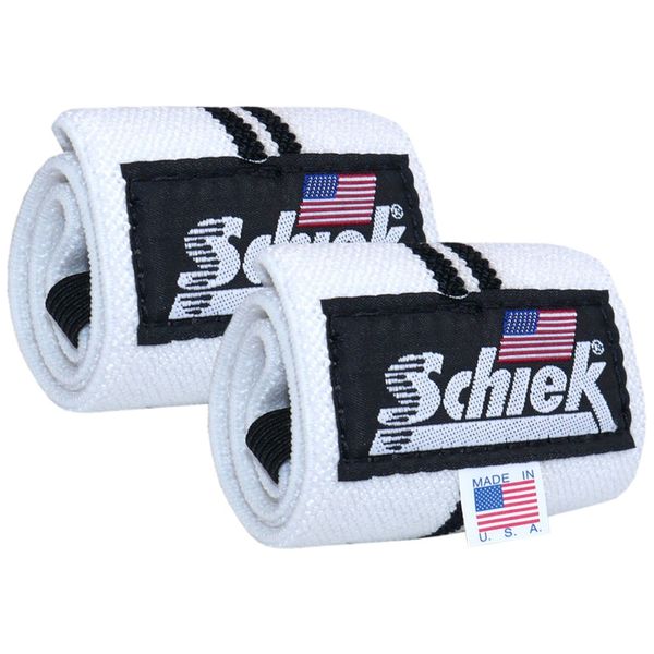 Schiek Wrist Wraps 12 & 24 Inch (1 Pair, White), white, 60cm