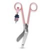 Sick Scissors - Blunt Tip Scissors - Stainless Steel - Design - Distinctive Keyring (Pink Keyring)