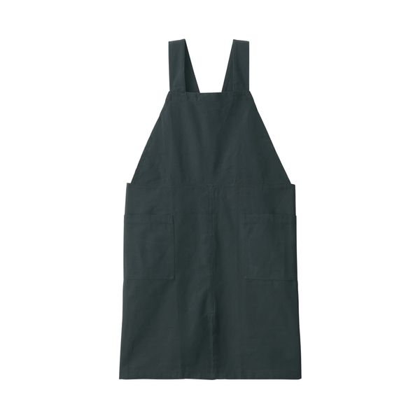 MUJI 12835783 Cotton Plain Weave Work Apron, Dark Gray, L-XL, Unisex