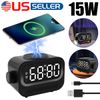 Multifunction 15W Wireless Charger Bluetooth Speaker Home Clock Desktop Audio