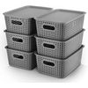 Plastic Storage Baskets with Lid Organizing Container Knit Storage Organizer Bin