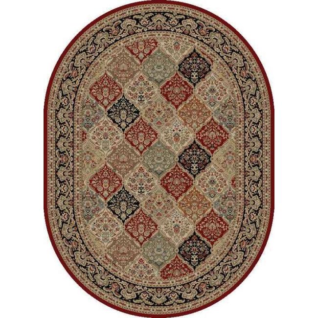 Traditional Persien 5x7 Patchwork Panel Flower  Actual: 5' 3" x 7' 3"