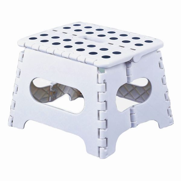 PandaEar Folding Step Stool, 7.5 Inch Lightweight Foldable Stool Kids Step Stool for Kitchen Bathroom Home Bedroom, Sturdy Kid Foot Stepping Stool, White