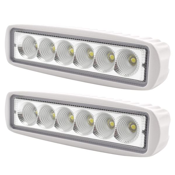 Acelane LED Boat Lights Marine Light Bar T-Top Spreader Light Bar White Flood Beams Boat Deck Lights Dock Lights IP67 Waterproof 12V 18W for Pontoon Boat Truck SUV Off-Road Night Fishing Accessories