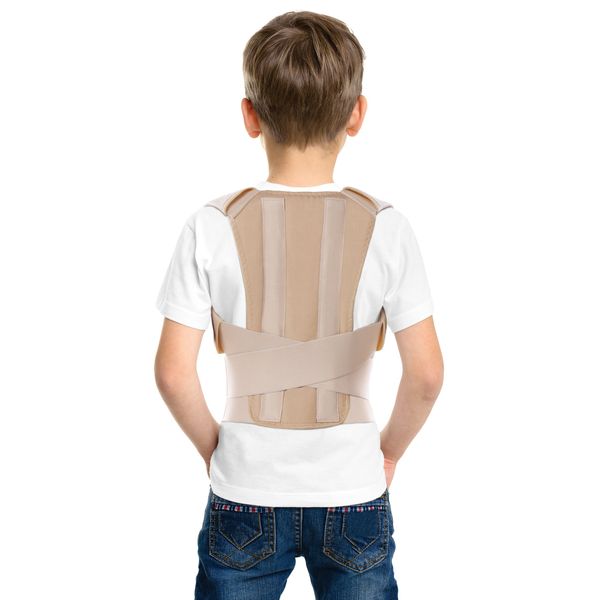 TOROS-GROUP Posture Corrector Back Support Brace for Kids Teenagers & Young Adults X-Small Beige