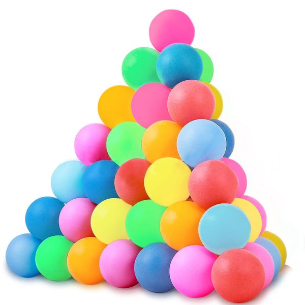 XIPEGPA 30 PCS Colored Table Tennis Balls Ping Pong Balls 40 mm Entertainment Plastic Balls for Game Party Sports Activities Fun Games Handicrafts Pet Toy