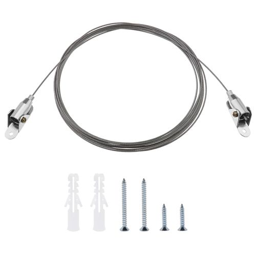 Micro Traders Rope Tension Kit 5 Meter Stainless Steel Wire Rope Adjustable Curtain Rope Home Accessories for Suspension Frames Mirrors Artworks