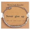 Liutufy Morse Code Bracelet Couple Matching Relationship Bracelet Adjustable Bracelet (Never Give Up)