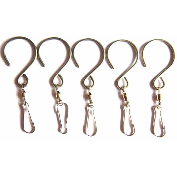 5 Hanging Stainless Steel Swivel Hooks Clips For Garden Wind Spinner Sun Catcher