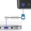 PAXO 5m USB C printer cable, USB 3.2 Gen2 with 10 Gbit/s (1.25 GByte/s) transfer rate, USB C plug to USB B, charging cable, data cable, black