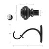 Decopolitan Urn Single Rod Set, 72-144-Inch, Antique Black