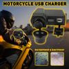 Motorcycle Handlebar Dual USB Charger Cigarette Phone Lighter Socket Waterproof