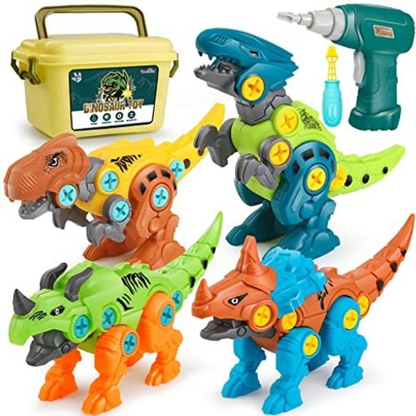 Assembly toys, dinosaur toys, 2, 3, 4, 5, 6 years old, boys, girls, children, popular tools, educational toys, rankings, electric drill, carpenter, birthday present