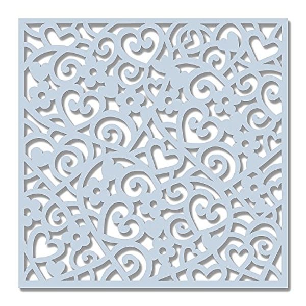 Sweet Dixie SDST0043 6" x 6" Stencil - Cascading Hearts, Off/White