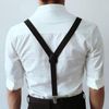 Multi Colour Heavy Duty Clips Braces Solid Adjustable Y Back Strong Suspender - White