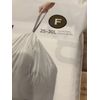 Code F 20 Ct SIMPLEHUMAN Custom Fit Trash Bags Can Liners Refill Size White Pack
