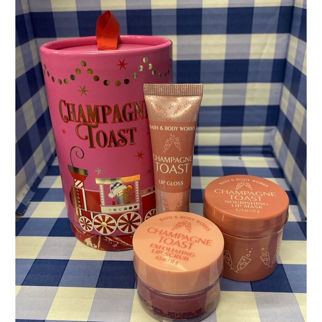 Set Champagne Toast Bath & Body Works - Lip Routine - Lip Scrub + Mask + Gloss