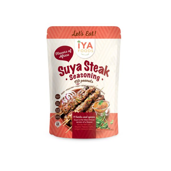 Iya Foods Grilled Steak Suya (No Peanuts) 2 oz No Preservatives, No Added Color, No Additive