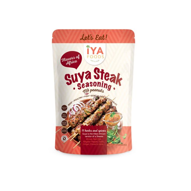 Iya Foods Grilled Steak Suya (No Peanuts) 2 oz No Preservatives, No Added Color, No Additive