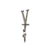 Handcrafted Nautical Decor Rustic Gold Cast Iron Letter V Alphabet Wall Hook 6"