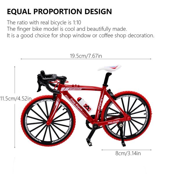 AMJKEJI Finger Fahrrad Modell, 22 * 16 * 7cm Mini Fahrrad Mountainbike-Modell Spielzeug, Miniatur Collection Deko Spielzeugfahrrad für Büro, Zuhause, Verein, Unterricht