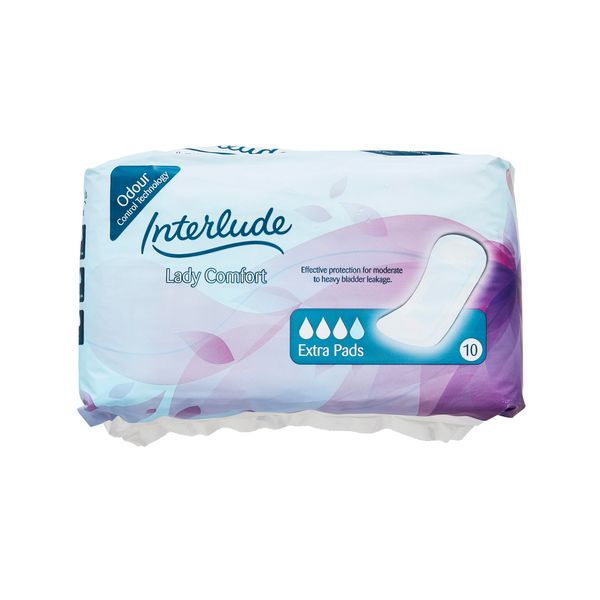 INTERLUDE Lady Comfort Incontinence Pads Extra 10'S