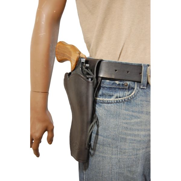 New Barsony Black Leather 49-er Style Gun Holster for Ruger Super Blackhawk Left