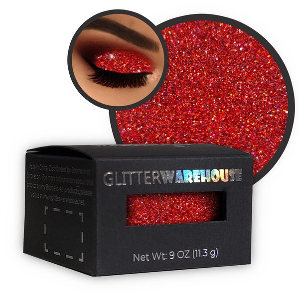 Devious GlitterWarehouse Red Holographic Loose Glitter Powder Great for Eyeshadow/Eye Shadow, Makeup, Body Tattoo, Nail Art and More!