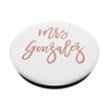Mrs Gonzalez Personalized Blush Pink and White Bride Gift PopSockets Swappable PopGrip