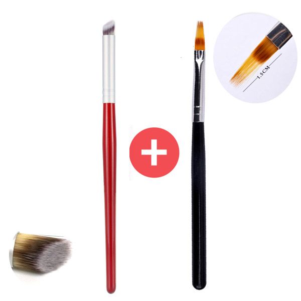 1+1 Set Includes Nail Gradient Brush Gel Nail Brush Broom Brush Marble Cheek Art Gel Nail Art Brush