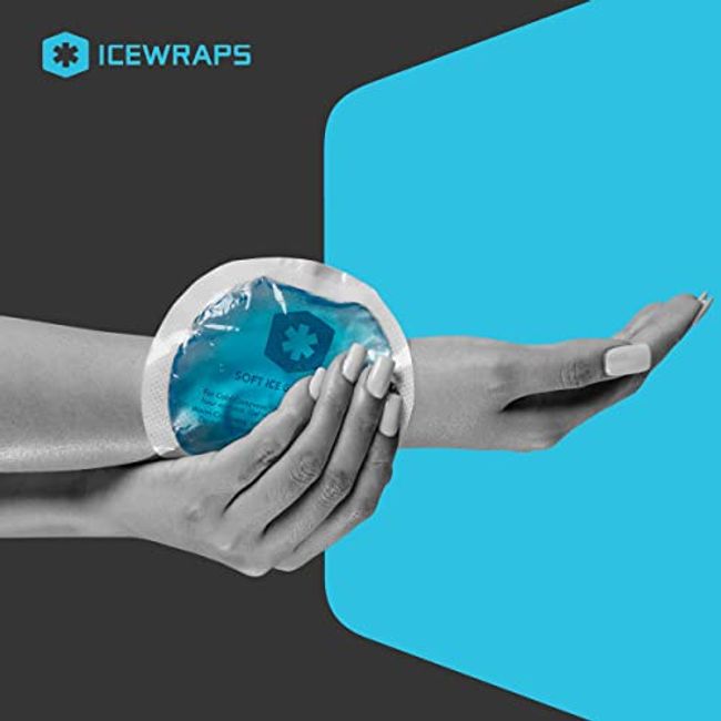 ICEWRAPS Small Round Gel Ice Packs for Injuries - Reusable with