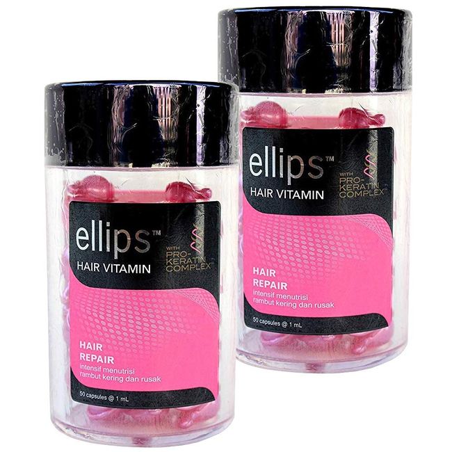 ellips Hair Vitamin Prokeratin Complex Blended with Pink, 50 Pieces Set, 2 Pieces (Pro Pink) [Parallel Import] [並行輸入品]