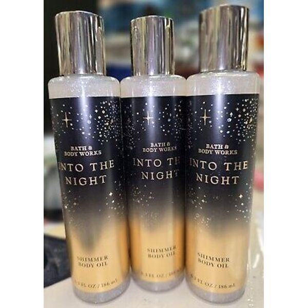 3 Pack Into The Night SHIMMER Body Oil 6.3 oz Bath & Body Works