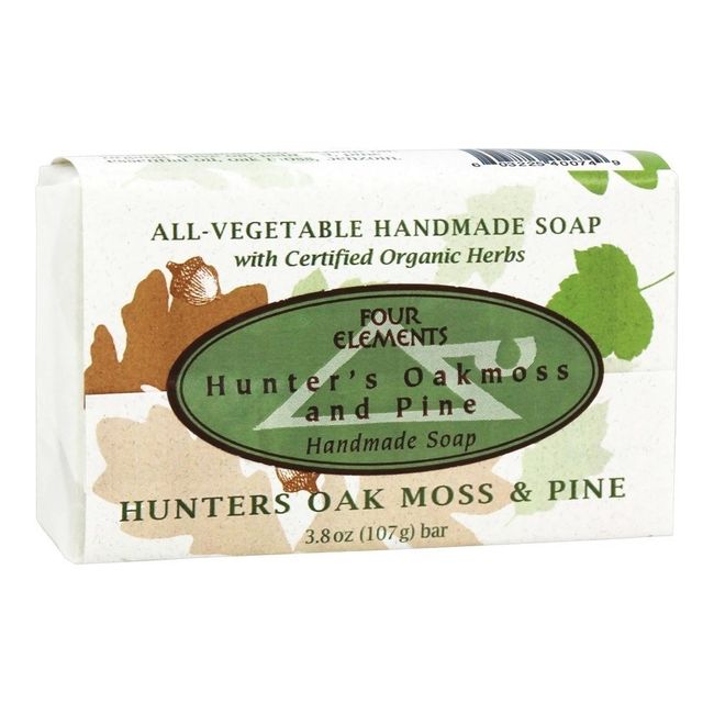 Hunter's Oakmoss and Pine Soap Four Elements Organic Herbals 3.8 oz Bar Soap