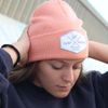 SURF MONKEY Men's/Women's Hem Beanie One Size, Salmon, One size