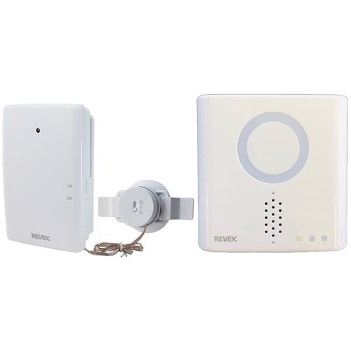 Revex XPN Series XPN760 Wireless Chime Transmitter/Receiver Set, Sound/Shock Sensor, For Additional Use, Light and Sound Call Chime, Security
