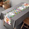 Happy Easter Table Runner Bunny Rabbit Easter Egg Tablecloth Table Cover Decor for Home Room Kitchen Dinning Table Decoration 180x35cm