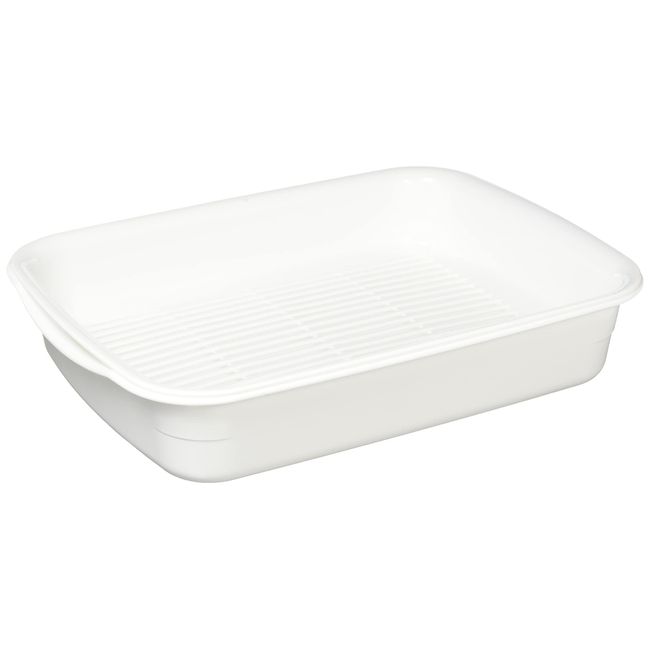 Risu H&H Dish Drainer Basket, White, W 10.5 x D 13.8 x H 2.8 inches (26.6