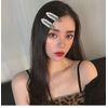 EZ PEACH Non-Marking Bangs Clips, Tortoise Rhinestone Style, 2 Pieces, No Backing, Bangs, Hair Clips, No Marks, Makeup, Hair Arrangement, Tortoise Rhinestone, Non-Marking Pin, (Silver)