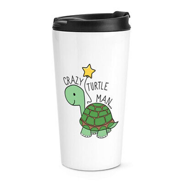 Crazy Turtle Man Travel Mug Cup Animal Joke Pet Crazy Dad Fathers Day Funny