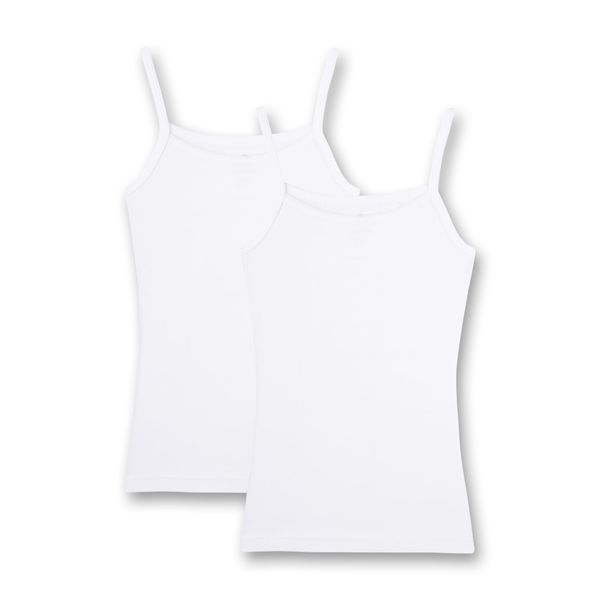 Sanetta Mädchen 344838 Unterhemd, Weiß (White 10), 152 (2er Pack)