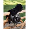 LeMieux Simuwool Seat Saver - Elasticated Side Straps - Adjustable Gullet Strap - Faux Lambswool - Brown