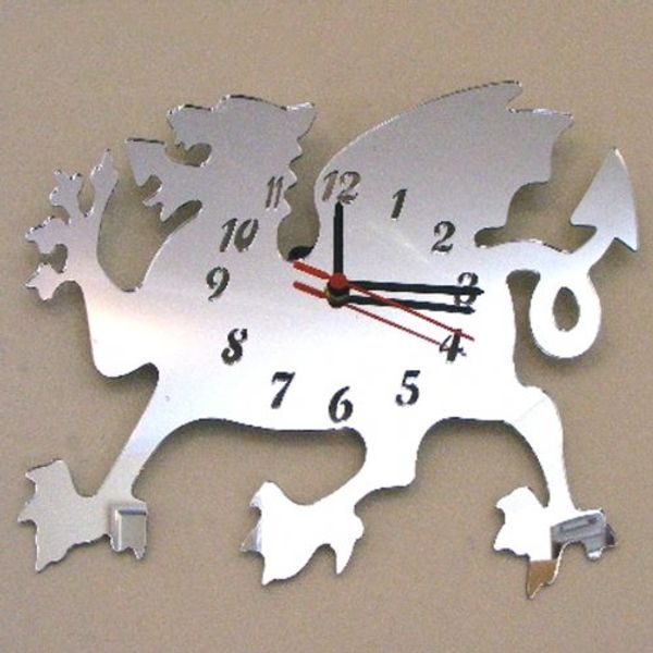 Super Cool Creations Welsh Dragon Clock Mirror 30cm x 22cm