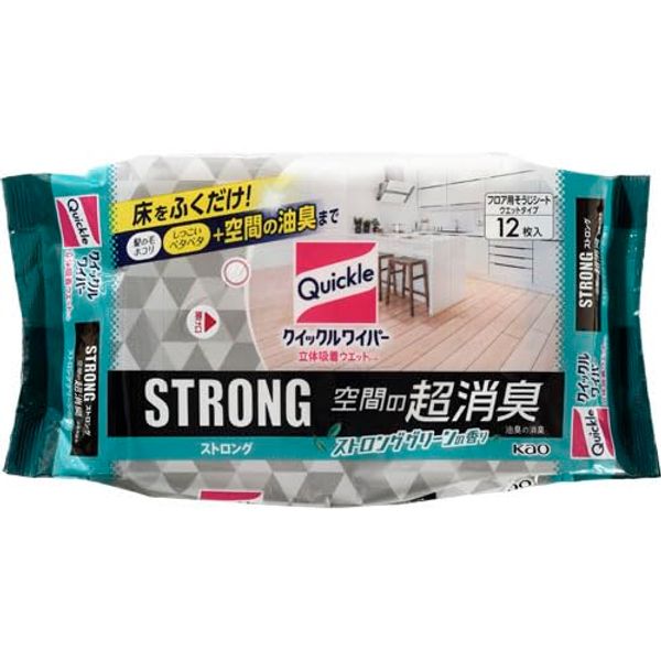 Kao Quickle Wet Sheet Strong, Super Deodorizing, 12 Sheets