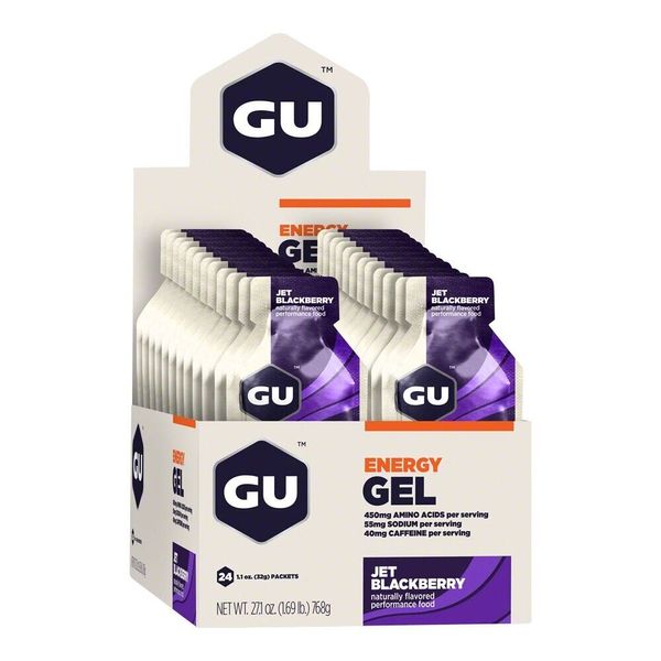 GU ORIGINAL Energy Gel Supplement : JET BLACKBERRY - Box of 24