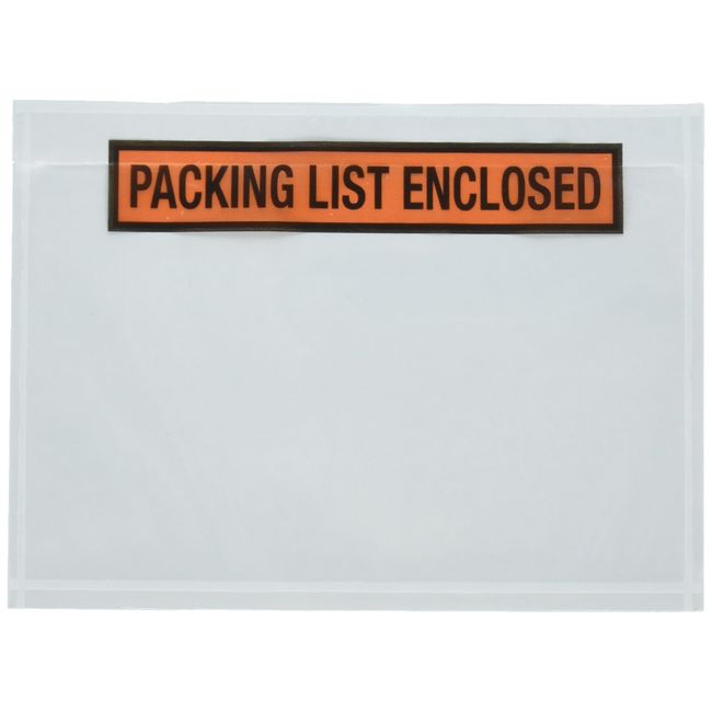 Sales4Less Packing List Envelopes 7.5" X 5.5" Pouches Invoice Enclosed Adhesive Bags Pack of 100