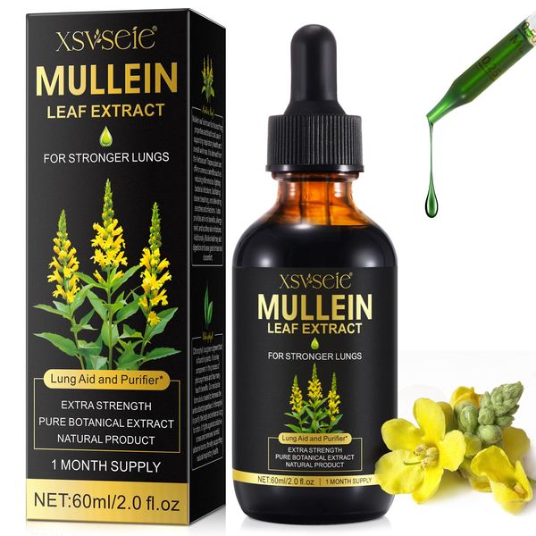 Mullein Leaf Extract for Lungs,Mullein Drops,Premium Mullein Leaf Extract Support for Cleaning The Airways