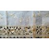 Polyester Fabric Organza Rectangle Embroidery Tablecloth Beige Gold 72x90"